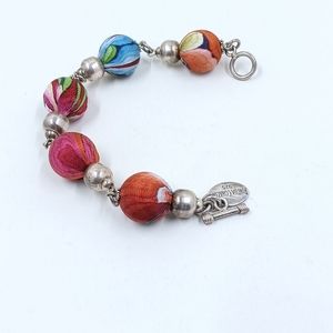 Pineda Covalin .925 Silver Silk Bead Bracelet